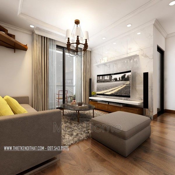 Thiết kế nội thất phòng khách căn hộ Park Hill Premium